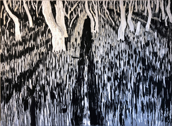 Kurt Brereton, Entering the Mangroves, 122 x 168cm. oil on canvas, 2018