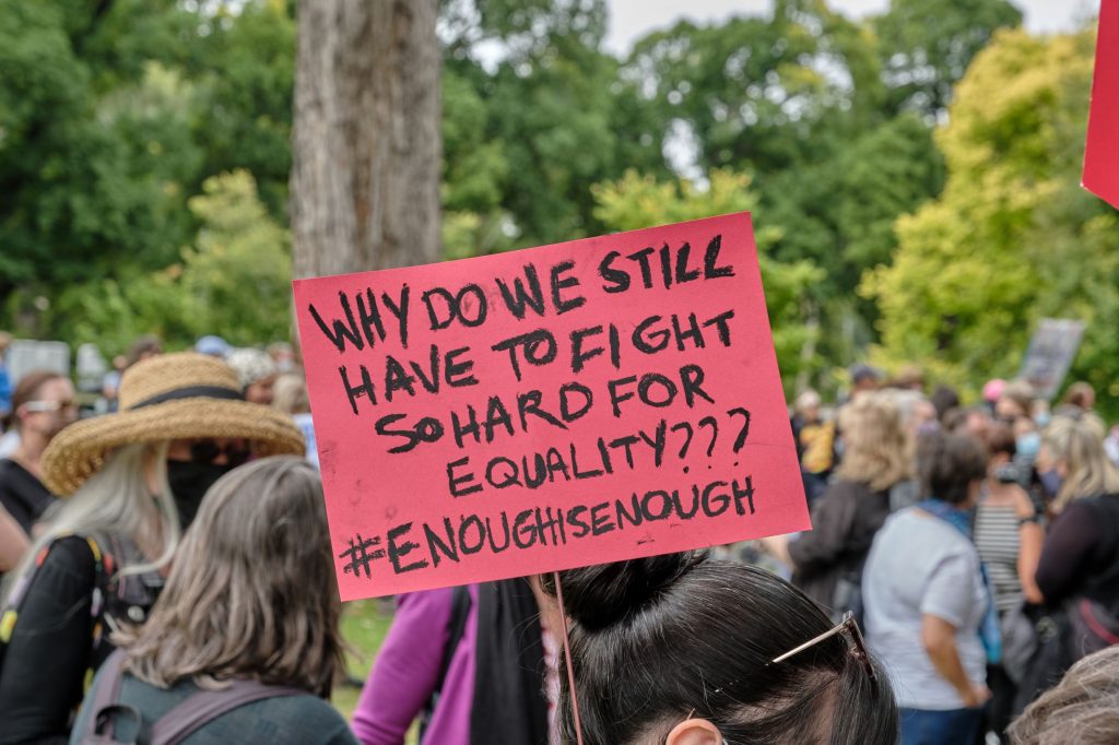 women are still fighting for equal rights at March4Justice protest in 2021