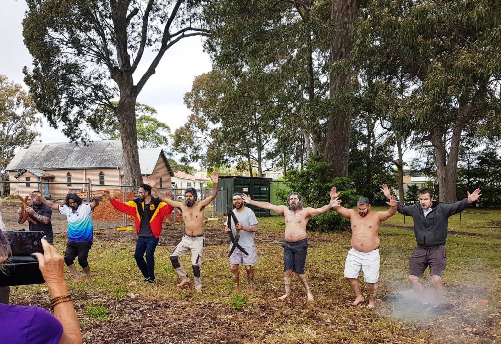 smoking ceremony at Huskisson Church site where more than 50 Indigenous burial sites have been identified