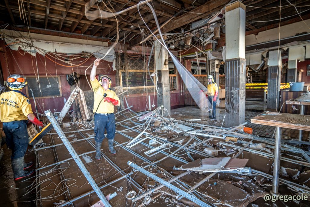 Post flood clean up and repairs at Mary G's. The traditional pub is an institution of the Lismore CBD.