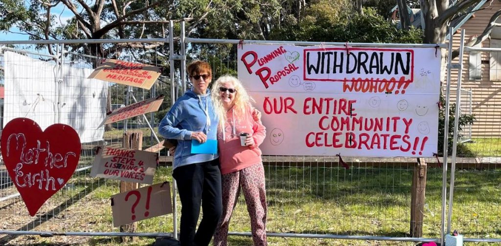 The community and the activists are celebrating the news of the withdrawal of the Planning Proposal for Huskisson Church